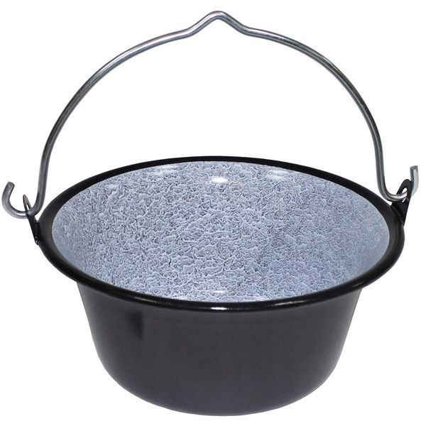 KOCIOŁEK BIWAKOWY EMALIOWANY NA OGNISKO 4-22 Litry 22 Litry zdjęcie 1