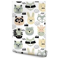 Tapeta Bajkowe ZWIERZĄTKA Wzorki Styl Skandynawski