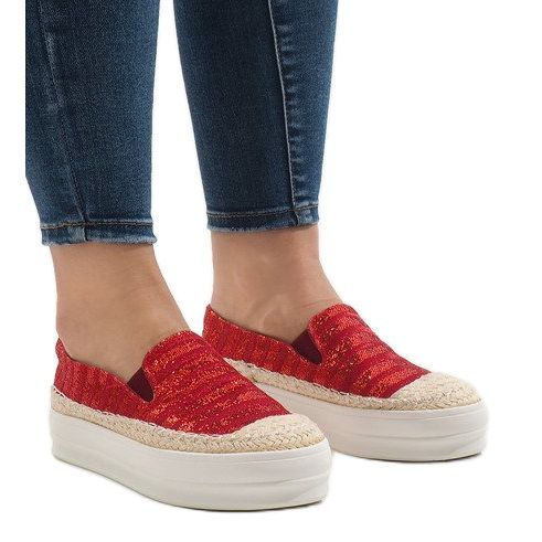 Czerwone trampki espadryle na platformie r.38 na Arena.pl