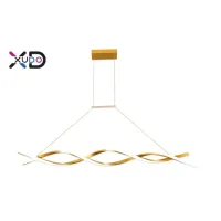 Żyrandol LED 37W 4000K złoty 120cm do salonu i jadalni