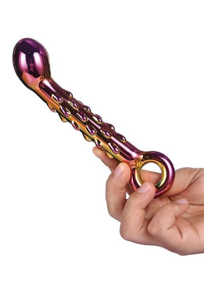 Glamour Glass Ribbed G-Spot Dildo zdjęcie 5