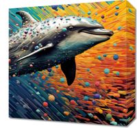 Obraz 40x40cm Delfin w Palecie Barw