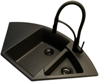 Zlewozmywak narożny TREND grafit + bateria NEXO