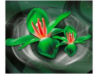 60X50CM ZIELONE KOSMICZNE KWIATY JAKUB BANAŚ OBRAZ ŚCIAN DREWNIANE