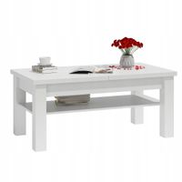 ŁAWA ŁAWOSTÓŁ STOLIK ROZKŁADANA Z PÓŁKĄ BIAŁY MAT