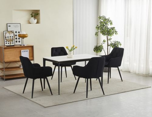 Krzesło JORK360 - czarny aksamit / nogi czarne x 2 na Arena.pl