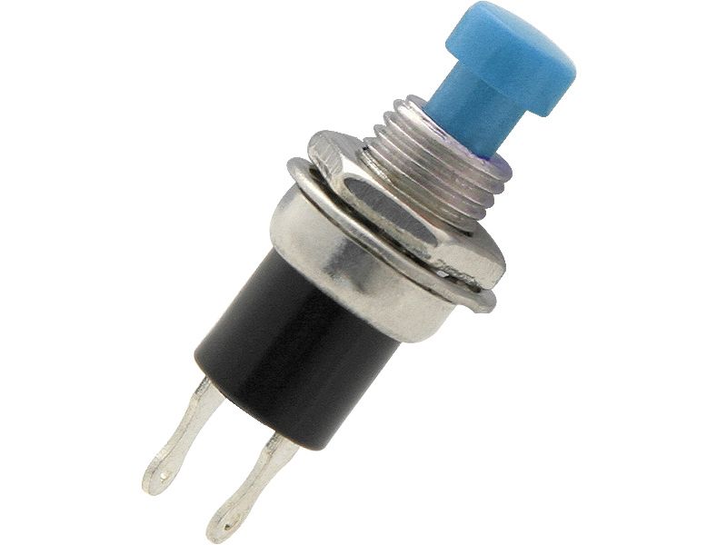 Przełącznik Push PBS ON plastik okrągły niebieski zdjęcie 1