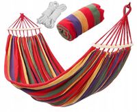 HAMAK OGRODOWY TURYSTYCZNY JEDNOOSOBOWY Z DRĄŻKIEM MOCNY 1 OSOBOWY 260x80CM