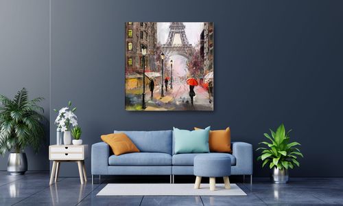 OBRAZ NA PŁÓTNIE 094 Spacer w Paryżu 40x40cm na Arena.pl
