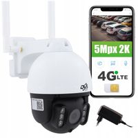 OBROTOWA ZEWNĘTRZNA KAMERA NA KARTĘ SIM LTE BIAŁA NA BUDOWĘ METALOWA 5Mpx