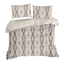 Pościel satynowa z nadrukiem geometria NIKA 160X200 70X80X2 beżowa