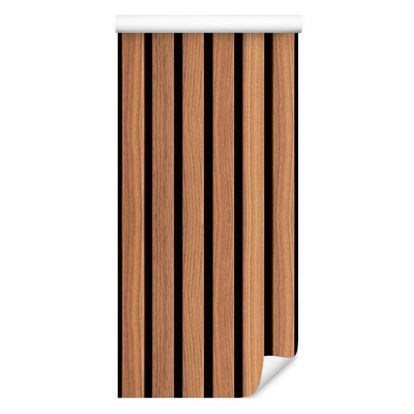 Tapeta LAMELE DREWNO Imitacja DESKI 3D Do Salonu zdjęcie 12