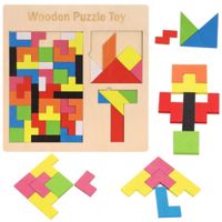 LT327 TETRIS 3W1 PUZZLE DREWNIANE KLOCKI UKŁADANKA