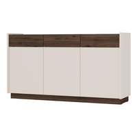 Komoda Duża 3 Drzwi 3 Szuflady Piaskowy Beż + Orzech Okapi 148 cm KORTIS LP