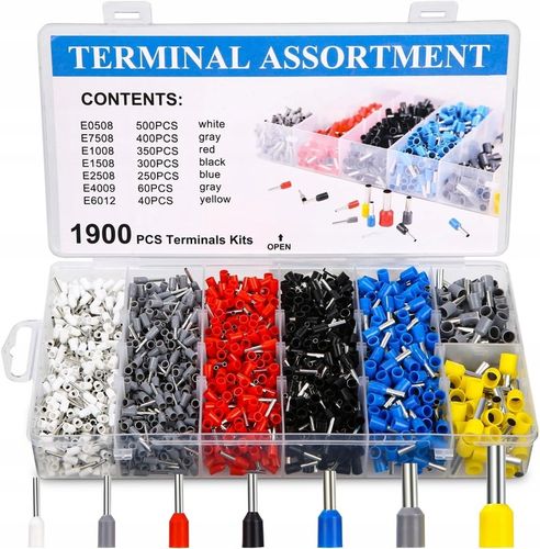 ZACISKARKA PRASKA TULEJEK KONEKTORÓW KOŃCÓWEK KABLI PRZEWODÓW ZESTAW na Arena.pl