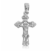 SREBRNY KRZYŻYK Z UKRZYŻOWANYM JEZUSEM PRÓBA SREBRA 925