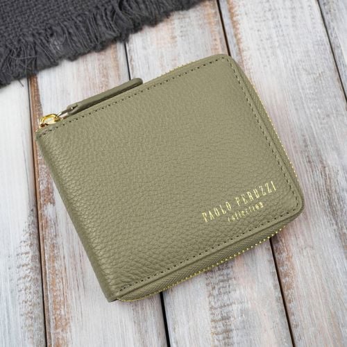 portfel damski skórzany mały zielony w orientacji poziomej na Arena.pl