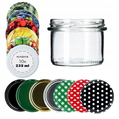 SŁOIK 235 ml SŁOIKI NA MIÓD PRZETWORY SZKLANY DO ŚWIEC ZAKRĘTKI 10 SZT na Arena.pl