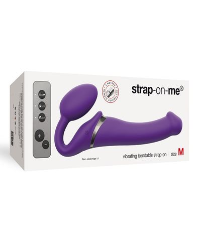 VIBRATING STRAP-ON - M - PURPLE na Arena.pl