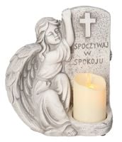 FIGURKA Z KAMIENIA NA GRÓB ANIOŁ Z KAMIENIA OZDOBA NA GRÓB