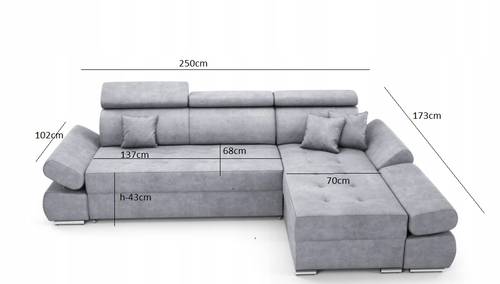 Narożnik Kalifornia rogówka ruchome zagłówki dwa wzory do wyboru na Arena.pl