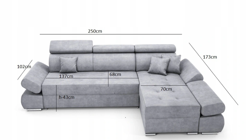 Narożnik Kalifornia rogówka ruchome zagłówki dwa wzory do wyboru zdjęcie 12
