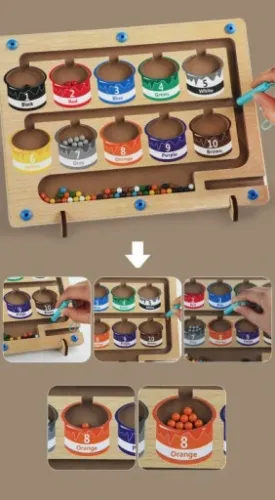 GRA DREWNIANY LABIRYNT NAUKA LICZENIA I KOLORÓW SORTER SUPER PREZENT na Arena.pl