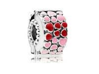 Rodowany srebrny charms pandora otwierany klips serce heart srebro 925 QS0657