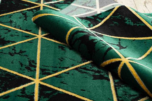 RUG/LU/ESTEMA/MARBLETRIANGLES/BOTTLEGREEN+GOLD/140x190 na Arena.pl