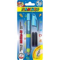 pióro na naboje ergonomiczne niebieskie +2 naboje flamingo