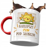 Kubek Czerwony Dla Syna Na Dzień Dziecka Prezent Z Nadrukiem Ze Zdjęciem