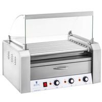 roller grill rolkowy z osłoną i szufladą grzewczą do bułek 16 parówek
