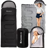 ŚPIWÓR TURYSTYCZNY KOŁDRA Z KAPTUREM CIEPŁY MUMIA 220x75cm +POKROWIEC