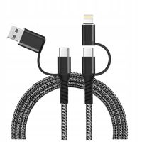 2 x Kabel USB USB-C 4w1 USB-C Lightning 1m PD 3A 60W