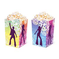 Pudełka na przekąski popcorn chipsy Retro Disco, 6 szt.