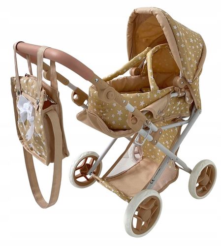 WÓZEK DLA LALEK GŁĘBOKI SPACERÓWKA GONDOLA 3w1 MarioToys TORBA POŚCIEL na Arena.pl