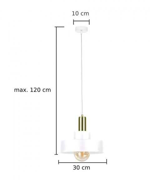 Lampa wisząca 1xE27 GIZA WHITE/GOLD zdjęcie 3