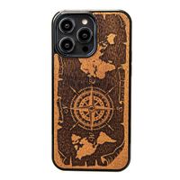 Drewniane Etui Bewood do iPhone 15 Pro Max RÓŻA WIATRÓW MERBAU