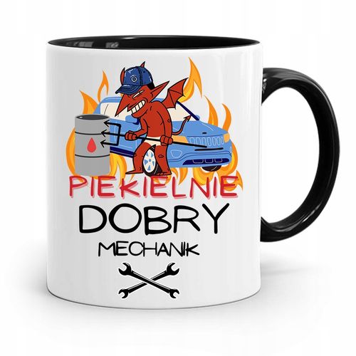 Kubek Czarny Prezent Mechanika Piekielnie Dobry Z Nadrukiem Ze Zdjęciem na Arena.pl