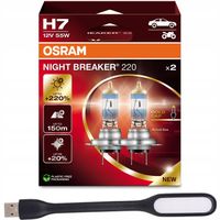 Osram Żarówki Samochodowe H7 Night Breaker Laser +220% +150m + USB