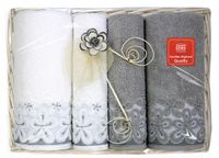 Komplet 4 ręczników Bella 50 70 Greno biały popiel