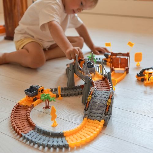 WOOPIE Tor Samochodowy XXL Kolejka Elektryczna Plac Budowy 174 el. na Arena.pl