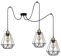 Primo p lampa wisząca czarny+złoty 3x60W E27 klosz czarny