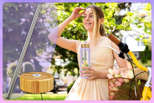 BUTELKA SZKLANA NA WODĘ NAPOJE ZE SŁOMKĄ SITKIEM SZCZELNA DUŻA BIDON 1,2L na Arena.pl