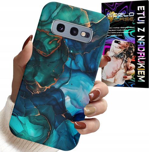 ETUI DO SAMSUNG GALAXY S10E - NIEBIESKO ZIELONY MARMUREK PLECKI WZORY na Arena.pl