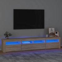 Szafka pod TV z oświetleniem LED, dąb sonoma, 210x35x40 cm