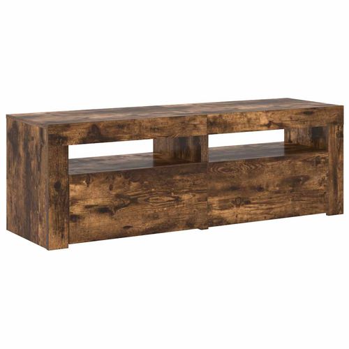 Szafka pod TV z oświetleniem LED, przydymiony dąb, 120x35x40 cm na Arena.pl