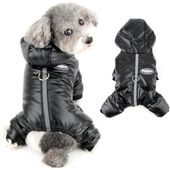 Zimowy Kombinezon dla Psa L z Polarem i Kapturem Czarny