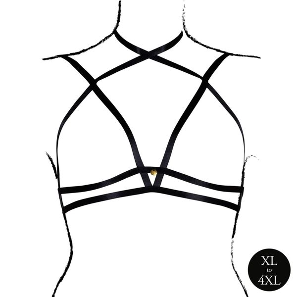 Open Cup Triangle Bra With Neck Strap And Adjustable Sliders - Plus Size zdjęcie 4