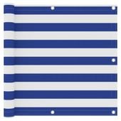 Parawan balkonowy, biało-niebieski, 90x600 cm, tkanina Oxford